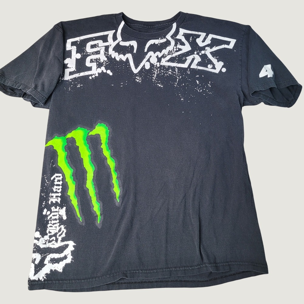 Fox Racing Monster Energy Ricky Carmichael T-Shirt Mens Large Black Motocross